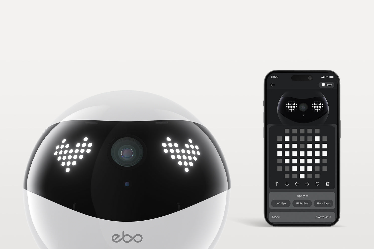 EBO Air 2 companion robot: Light-Up Emoji Interaction